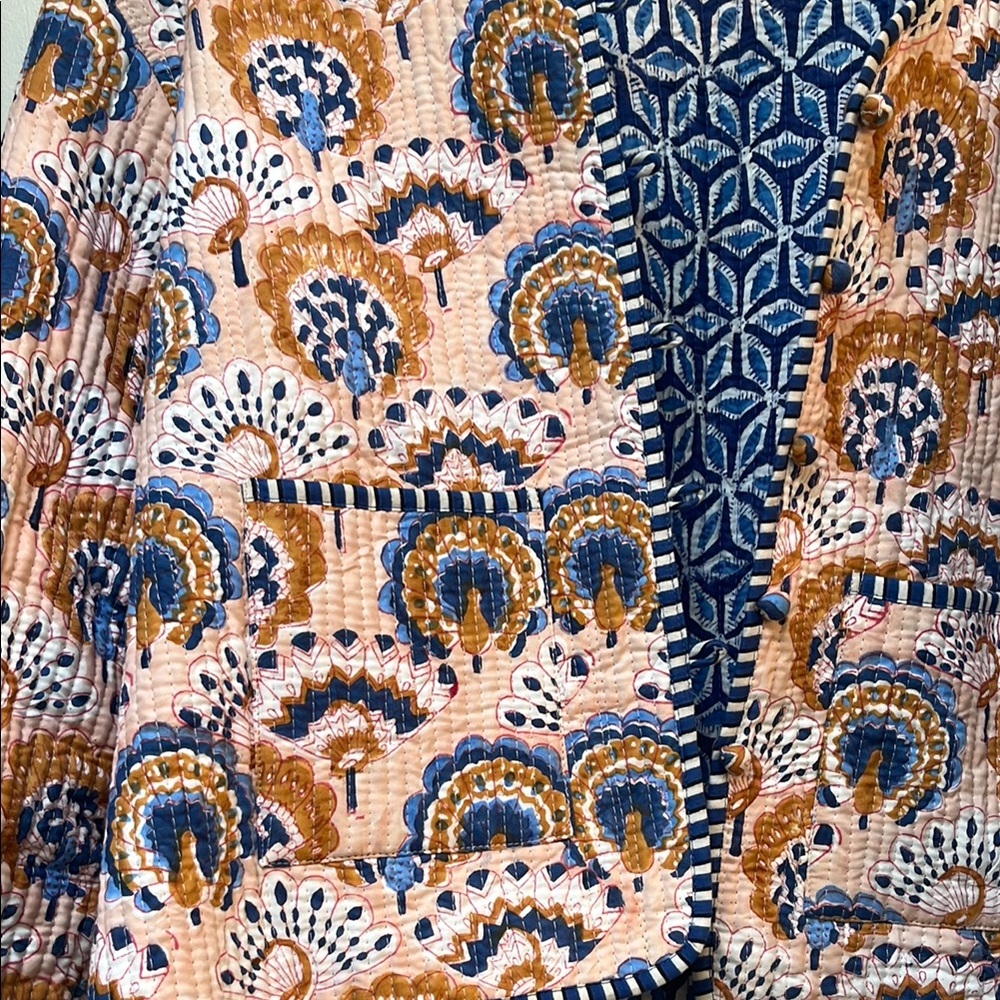 Reversible Block Print Quilted Jacket - Picture 3 of 5